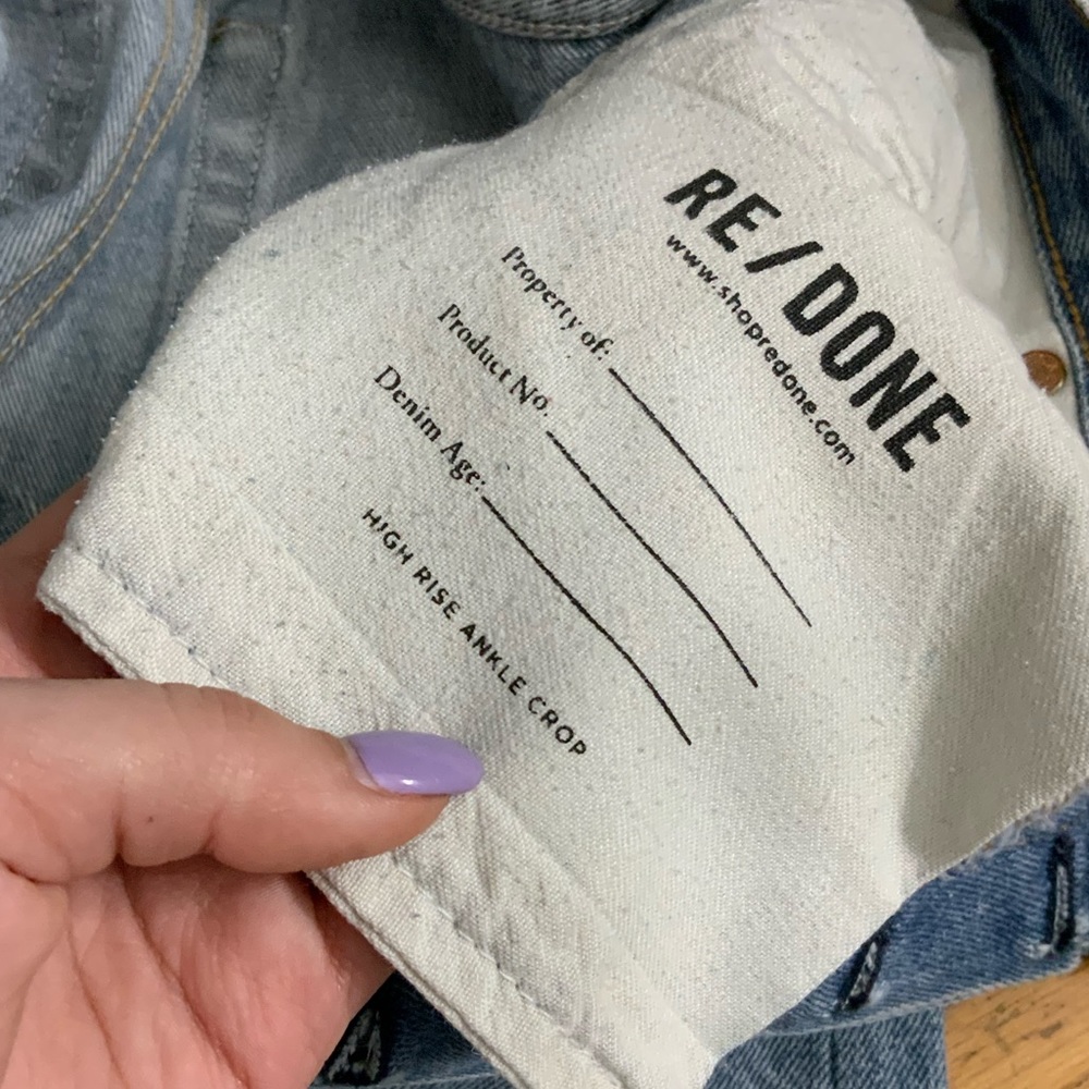 Re/Done Levi’s High Rise Ankle Crop 26 RARE - Picture 9 of 16
